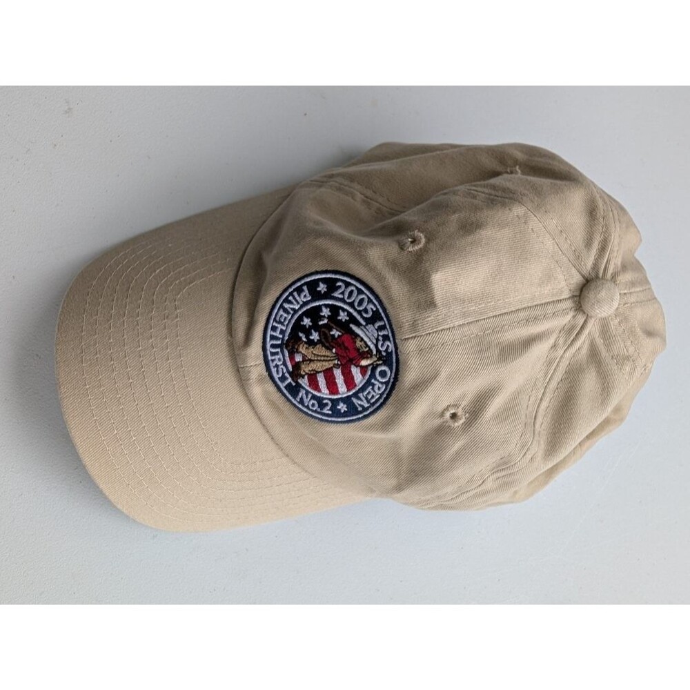 USGA 2005 US Open Pinehurst No. 2 Khaki Golf Cap Hat USGA Member Strap One Size